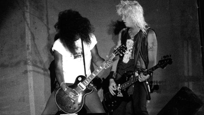 Slash and Duff McKagan would eventually make the stage at Calder Park in 1993. Picture: Peter Ward/HWT Archives