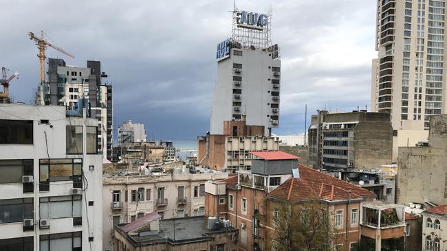 The view from residential Gemmayze looking down towards the port before the disaster.