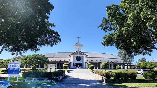 The funeral is at Sacred Heart Catholic Church at Clear Island Waters on the Gold Coast. Picture: Scott Powick