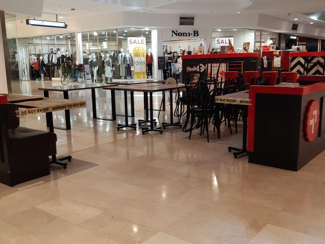 Scenes from inside Tea Tree Plaza shopping centre today . Picture: Supplied