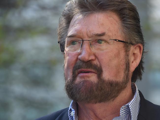 Derryn Hinch arrives for his appearance on 3AW after admitting he is having the odd drink. Picture: Nicole Garmston