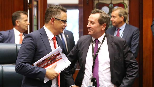 Labor Treasurer Ben Wyatt delivers the 2020 State Budget to the Parliament of Western Australia. Picture: Jackson Flindell