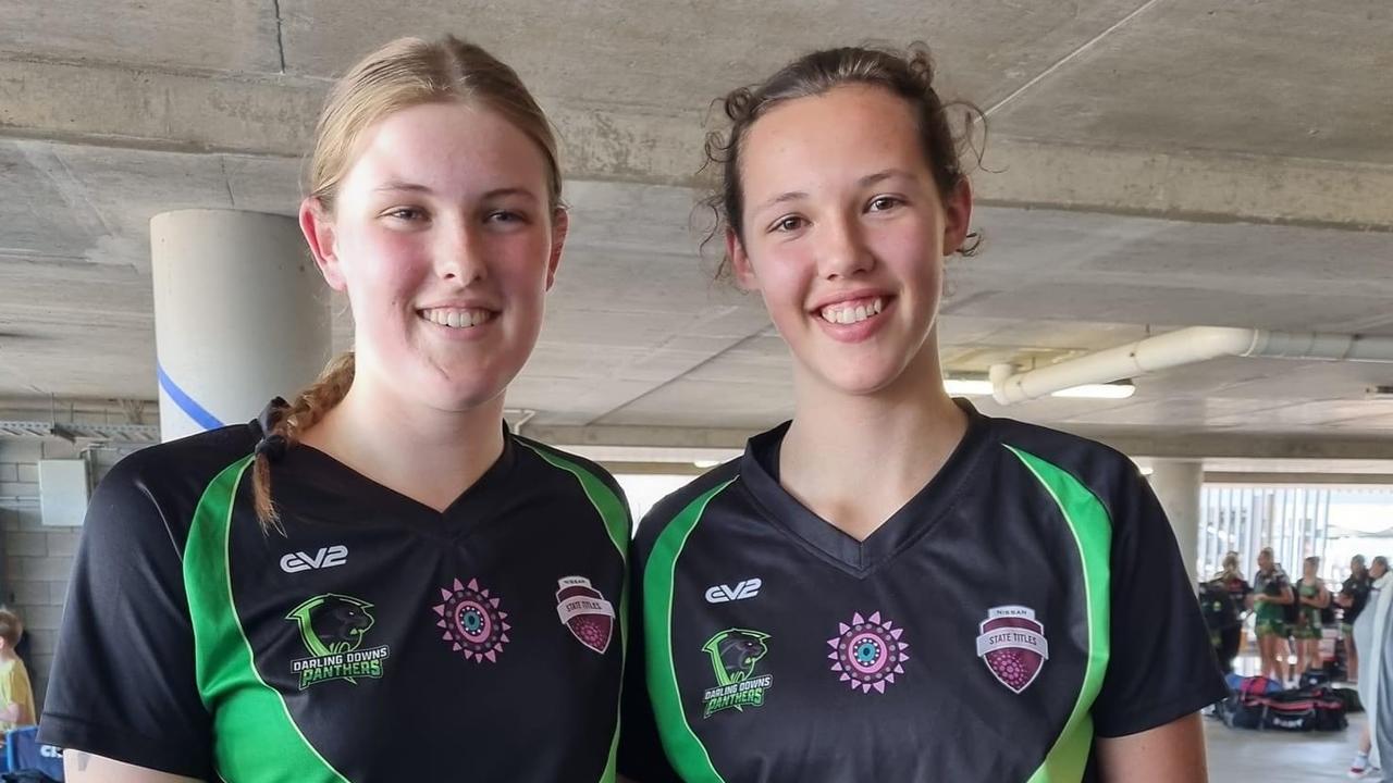 Darling Downs netballers Amy Williams and Simone Botha.