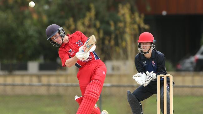 Xander Buxton batting in last year’s second XI grand final against Footscray at Merv Hughes Oval.