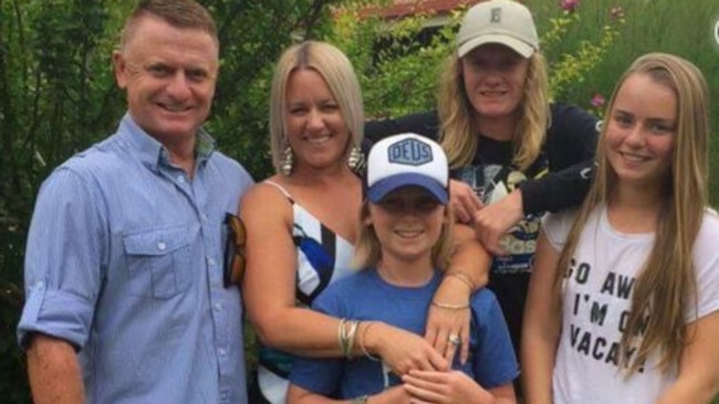 Lochie Connaughton, back right, pictured with his family. Picture: GoFundMe