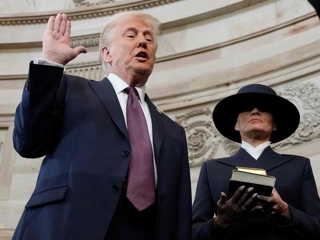 The moment Mr Trump is sworn in as the 47th president of the US. Picture: AFP