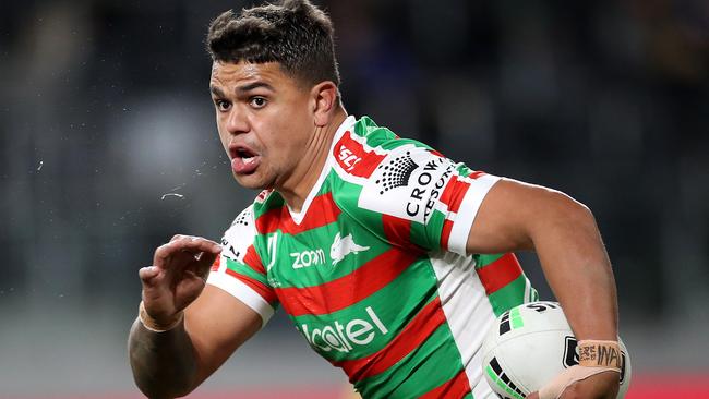 Rabbitoh's Latrell Mitchell during NRL match between the Parramatta Eels and South Sydney Rabbitohs at Bankwest Stadium. Picture. Phil Hillyard