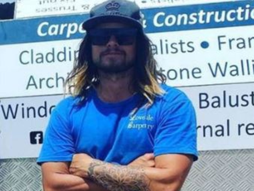 Tradie Tim McAndrew was the second person within an hour to be bitten by a shark at Crowdy Bay. Picture: Nine News