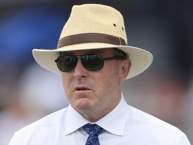SYDNEY, AUSTRALIA - DECEMBER 18: John O'Shea looks on after winning race 6 the UNSW Handicap with Fashchanel during Sydney Racing at Royal Randwick Racecourse on December 18, 2021 in Sydney, Australia. (Photo by Mark Evans/Getty Images)