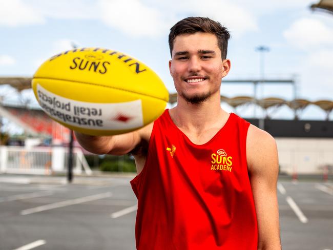 Star Darwin athlete Ned Stevens is already impressing at the Suns Academy. Picture: Gold Coast Suns Media