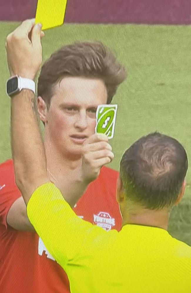 r Max Fosh was issued a yellow card during the Sidemen charity
