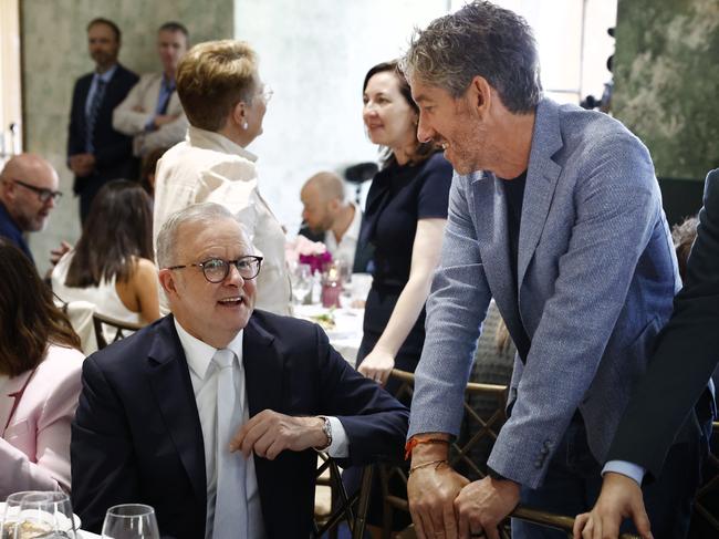 DAILY TELEGRAPH 19TH FEBRUARY 2025Pictured at The MCA in Sydney is Australian Prime Minister Anthony Albanese and Atlassian co founder Scott Farquhar at the Packer Family Foundation lunch.Picture: Richard Dobson.