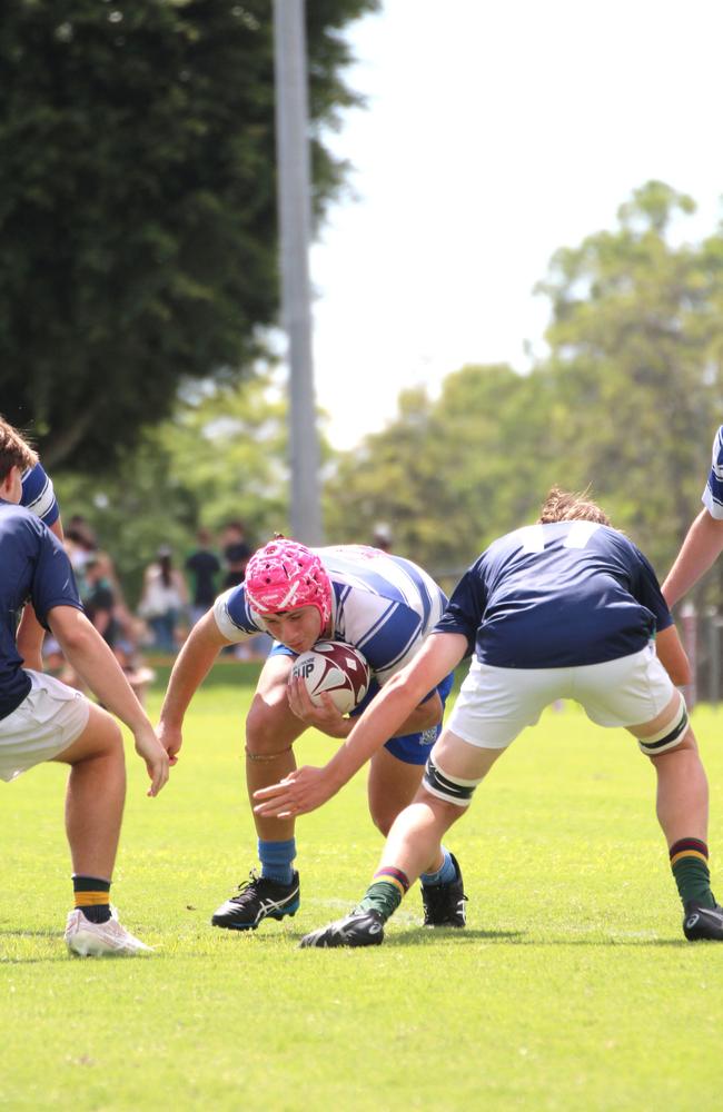 Ballymore Cup rugby action at the Albany Creek Brumbies Junior Rugby Union Club on Friday, April 12, 2024.