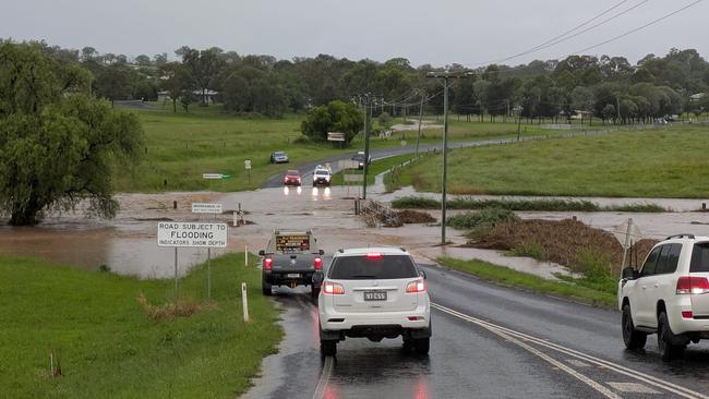 Andrew Skippen shared this photo to social media of flooding across Meringandan Rd on Wednesday, December 18 2024.