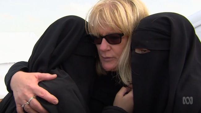 Karen Nettleton is reunited with her grandchildren after they spent five years with Islamic State. Picture: ABC