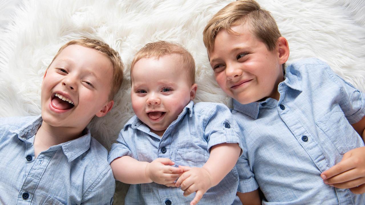 Lucas is an incredibly happy baby who is adored by his older brothers Callum and Ashton. Picture: Supplied.