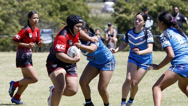 Billy Mataele from Tonga. U16 Girls Maori Ma v Tonga. Harmony Nines Rugby League. Picture: John Appleyard