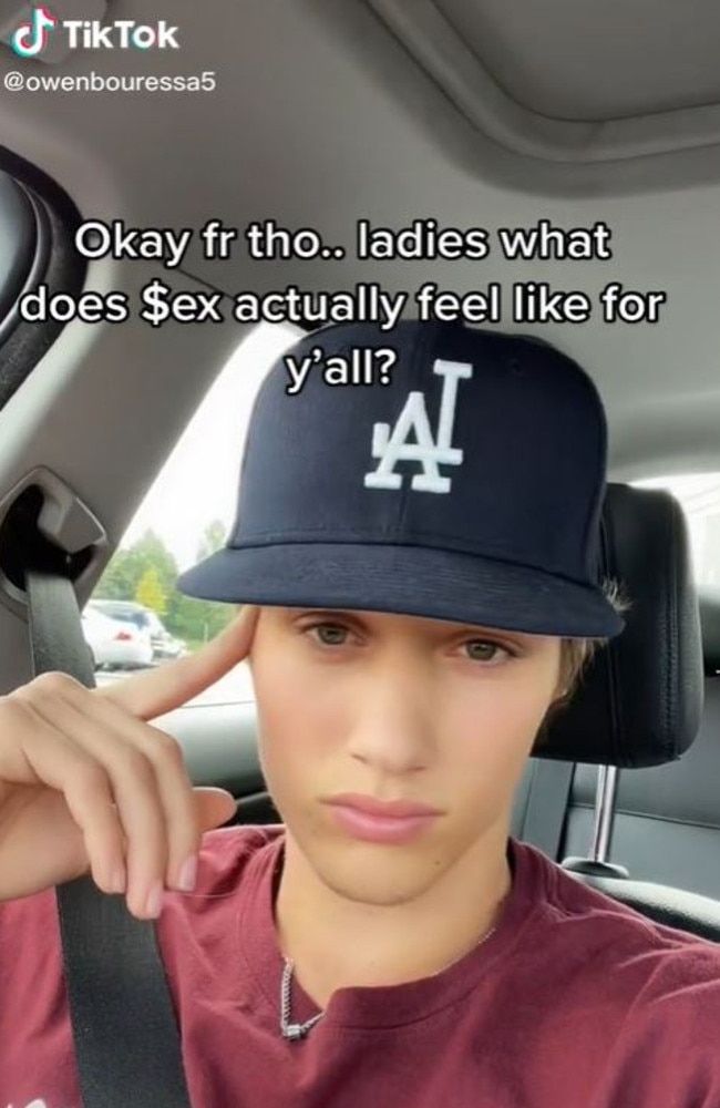 This guy went viral after asking women what sex felt like for them and they admitted it wasn’t that great. Picture: TikTok/@owenbouressa5