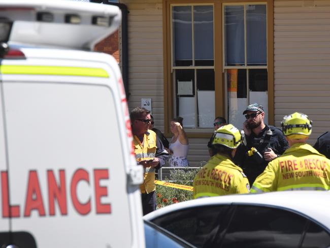 Police and paramedics at the scene in Greenacre.