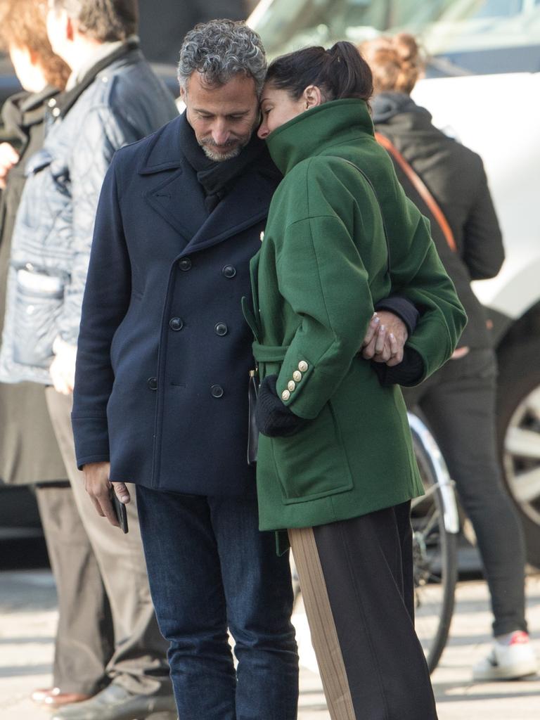 Love birds Erica Packer and Enrique Martinez walk in the streets of Paris. Picture: Backgrid