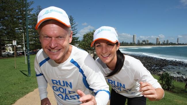 Martin Winter getting ready for the Gold Coast marathon.