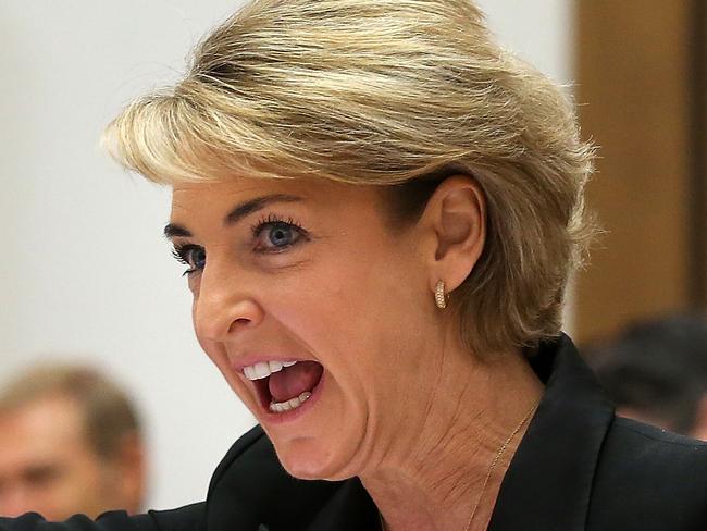 Minister for Jobs and Innovation Senator Michaelia Cash at a Senate Employment Legislation Committee at Parliament House in Canberra. Picture: Kym Smith