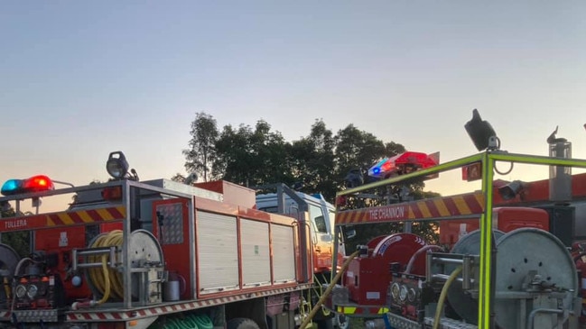 Firefighters attend a house fire on Wallace Rd, The Channon on August 28, 2021.