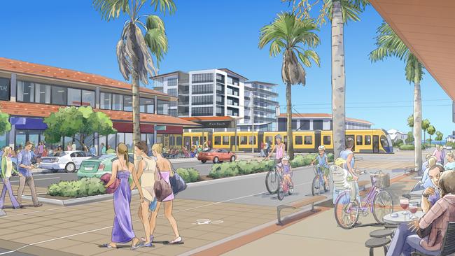 Artist impressions of Gold Coast light rail Stage 3B. Picture: Supplied