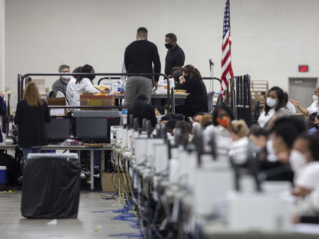 Where the election will be decided – in counting mail ballots. Picture: Elaine Cromie/Getty Images/AFP