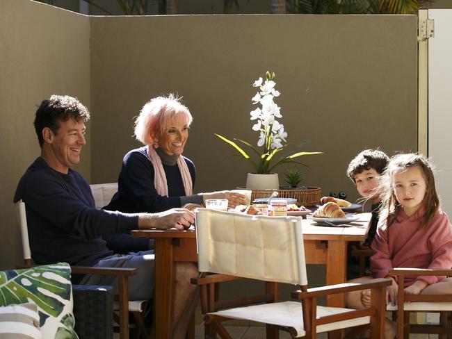 MANLY DAILY/ AAP Photo of the Hansen Family, Dad Christian, wife Barbara, son Zac & Daughter Halle, in their Mona Vale Apartment on Monday the 10th June 2019.The Hansen Family are selling their apartment which has a secure private garden and no adjoining walls.AAP IMAGE/ Tim Pascoe