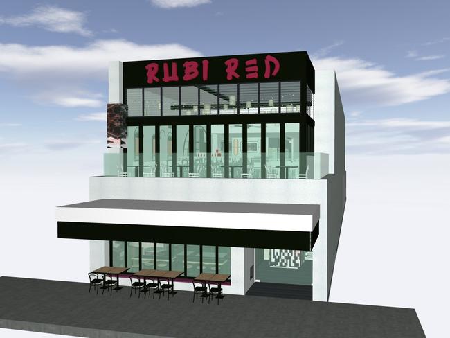 An artist impression of Rubi Red at Nobby's Beach. Picture: supplied