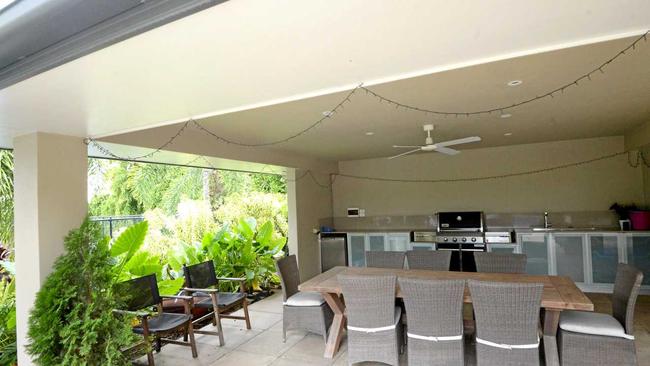 Alfresco dining with built-in barbeque. Picture: Jann Houley