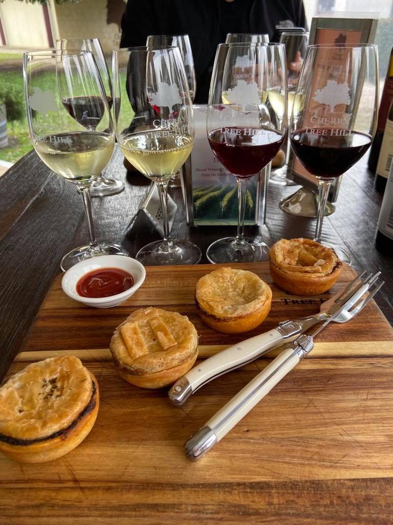 Cherry Tree Hill Wines’ pie tasting platter. Picture: Lauren McMah