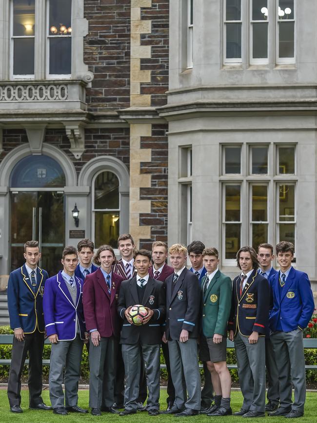 Messenger Soccer League school representatives pictured at Prince Alfred College. Picture: AAP/Roy VanDerVegt