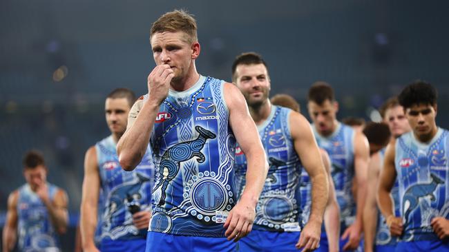 Jack Ziebell and the Roos have won only five of 32 games since the start of last season. Picture: Getty Images