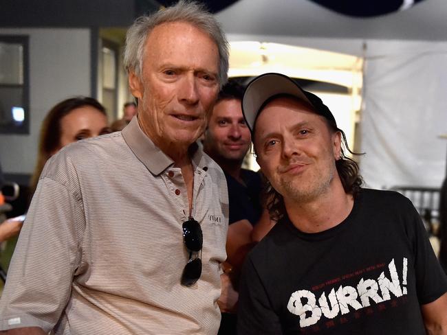 LA connection ... Clint Eastwood buddies up to Lars Ulrich of Metallica at the Empire Polo Club. Picture: Kevin Winter/Getty Images for Coachella