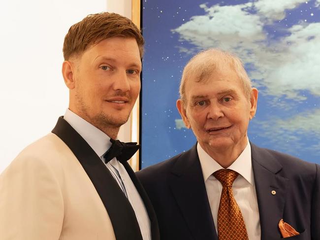 John Farnham with his son Rob Farnham on his wedding day. Supplied  / instagram - https://www.instagram.com/p/C8RbGlYSpcx/?img_index=3