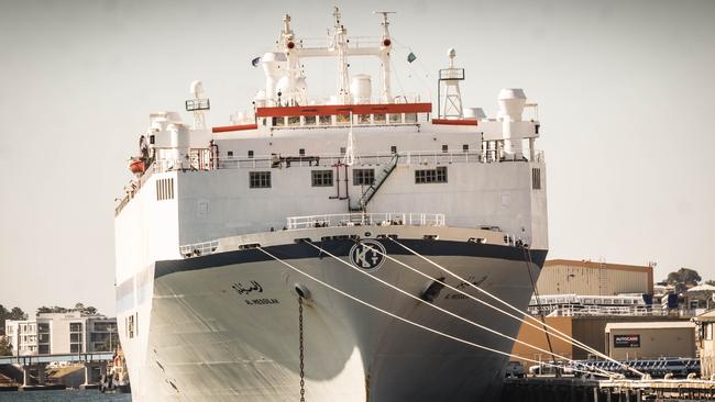 The livestock carrier Awassi Express, moored at Fremantle Port in 2018. Picture: AAP Image/Tony McDonough