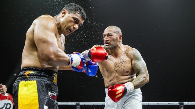 Tevita Pangai Jr during his tight win against Frank Amato.