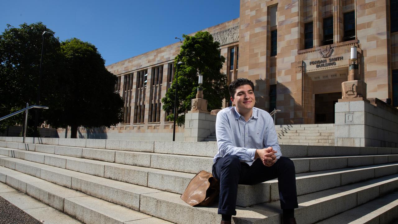 Drew Pavlou contemplates his future at the University of Queensland. Picture: David Kelly.