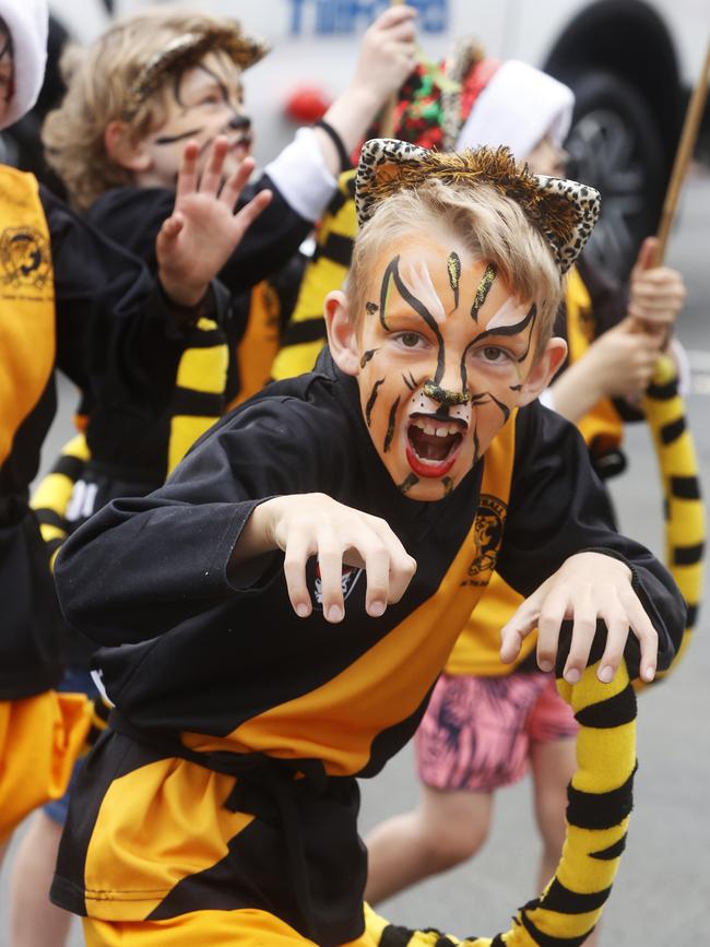 Hobart Junior Football Club float. Hobart Christmas Pageant 2024. Picture: Nikki Davis-Jones