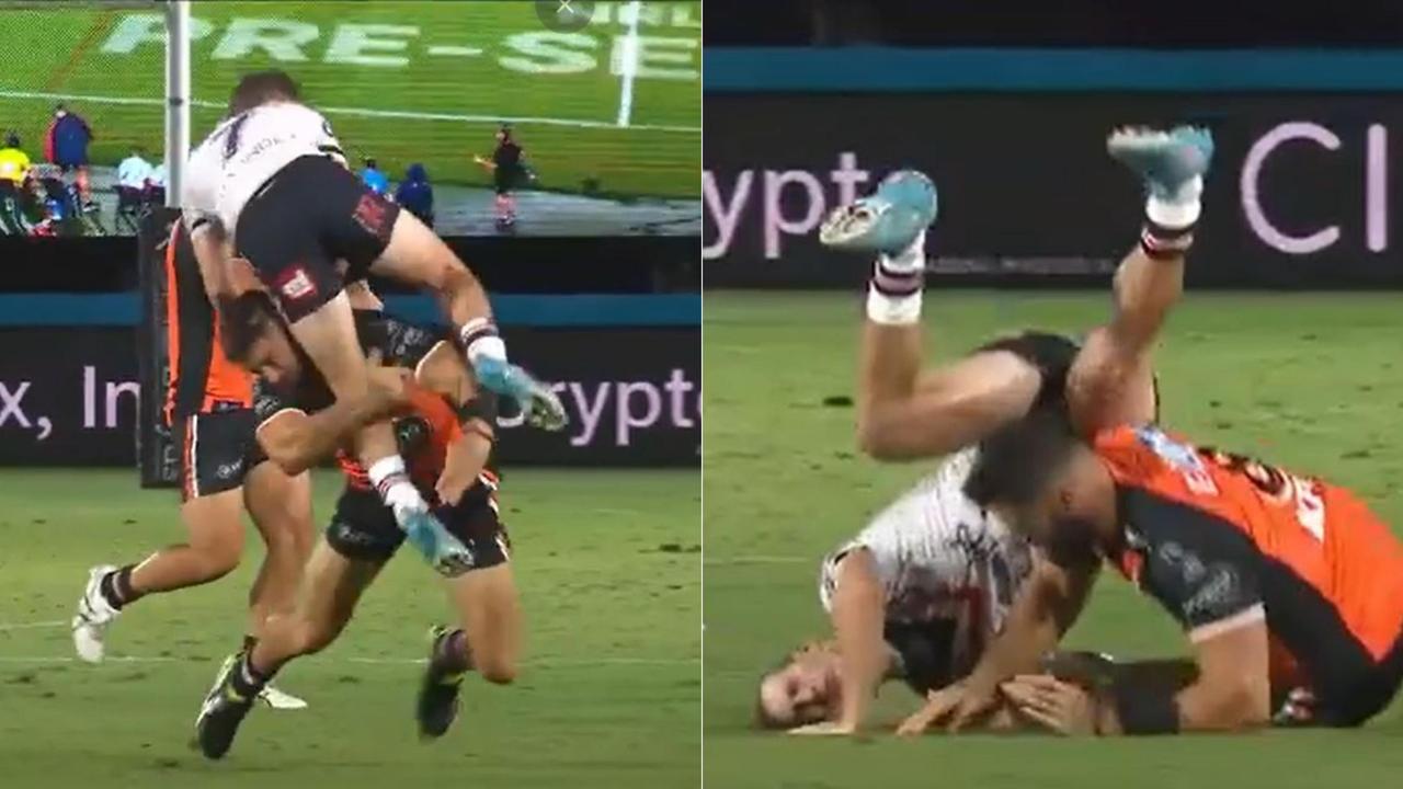 James Tamou is in trouble for this hit on Sam Walker.