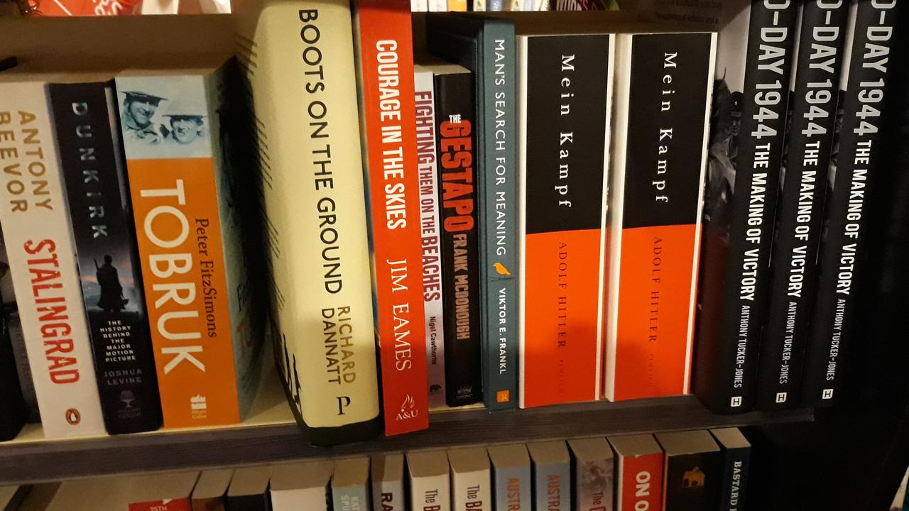 The customer was ‘shocked’ to find a copy of Mein Kampf on the bookshelf of the Chadstone QBD. Picture: Supplied