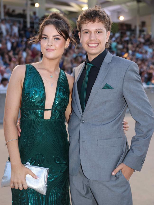 Polly Green and Brayden Pilic at the Southport State High School Formal at SeaWorld. Picture, Portia Large.