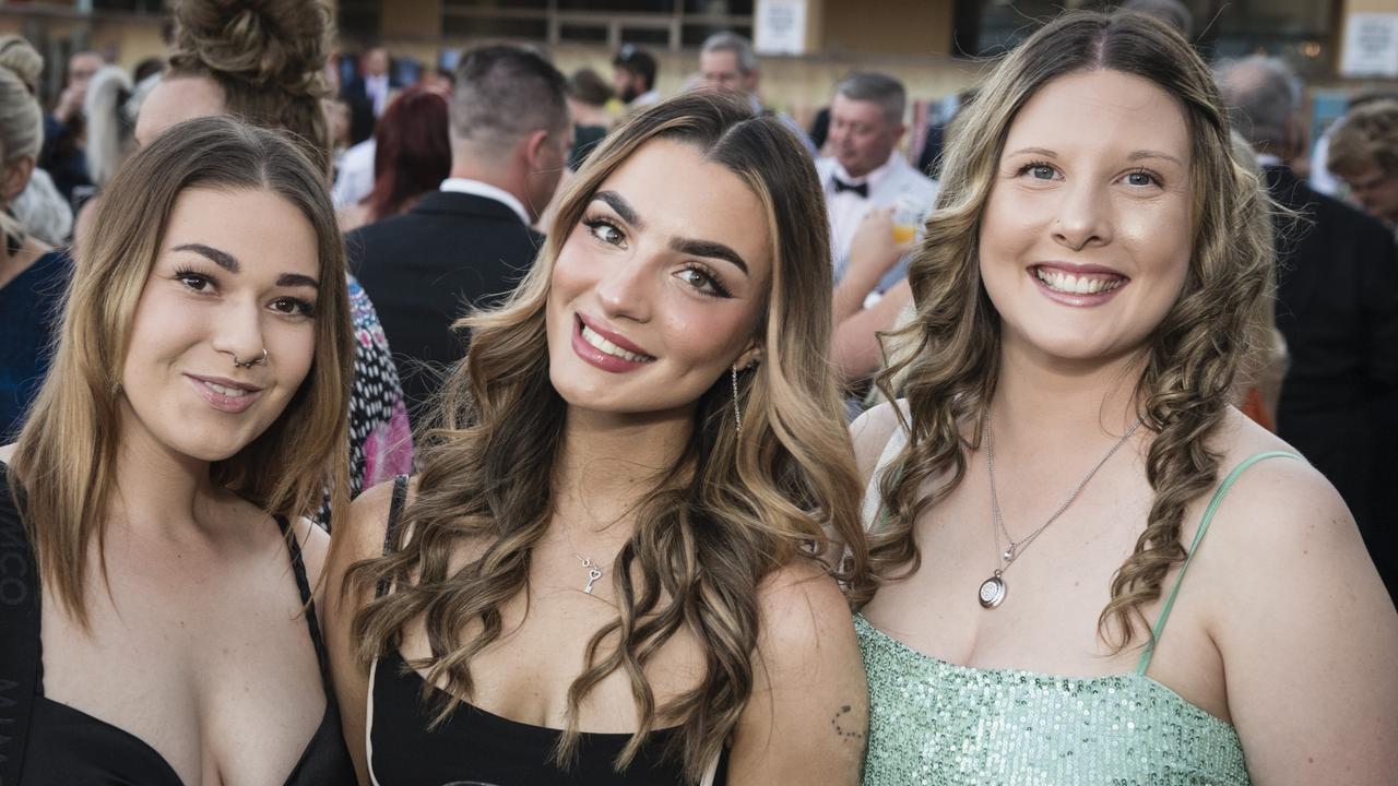 Representing Semloh Support Services are (from left) Matilda Rooke, Paige Stanislas and Eden Sippel at the Focus HR Business Excellence Awards 2023 hosted by Toowoomba Chamber at Rumours International, Saturday, October 21, 2023. Picture: Kevin Farmer