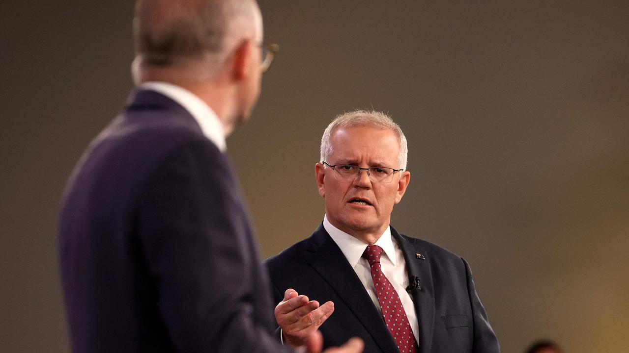 Mr Morrison made the initial comment during the first leaders' debate at the Gabba in Brisbane. Picture: Jason Edwards / various sources / AFP