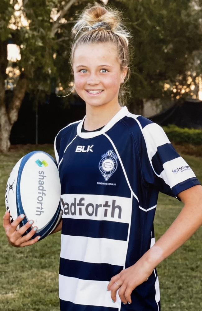 Sunshine Coast junior rugby union star Asha Holmstrom.