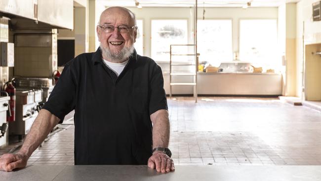 Thomas Keneally, author and local resident frequently walks around the North Head bushland. Here he is pictured inside the kitchen at the artillery school. Picture: Monique Harmer