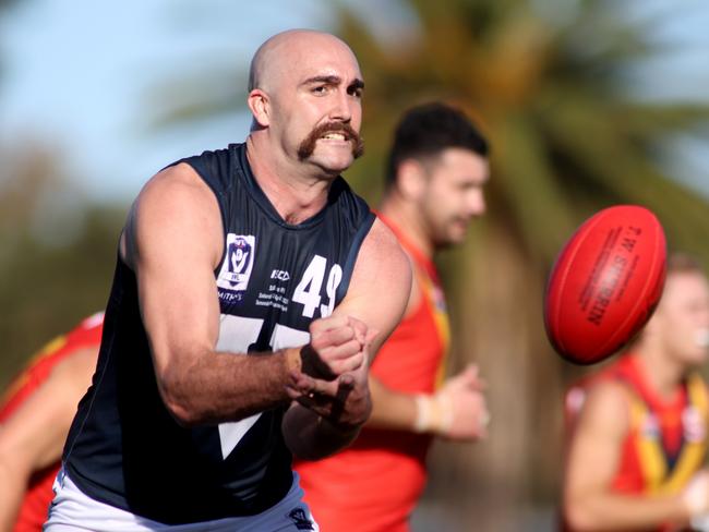Brayden Crossley in action during the state game against SA. Picture: Kelly Barnes/AFL Photos