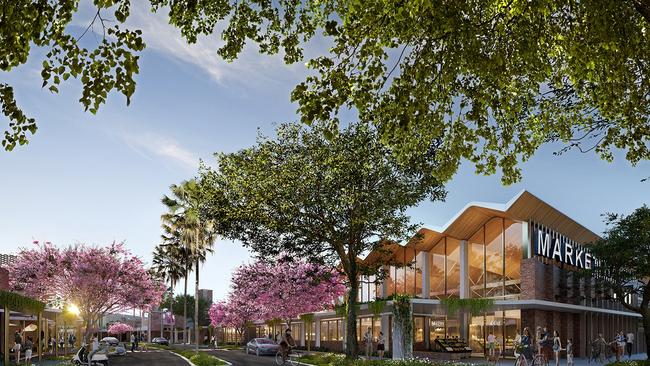 A concept image of Market Hall at The Lanes Retail Resort at Mermaid Waters.